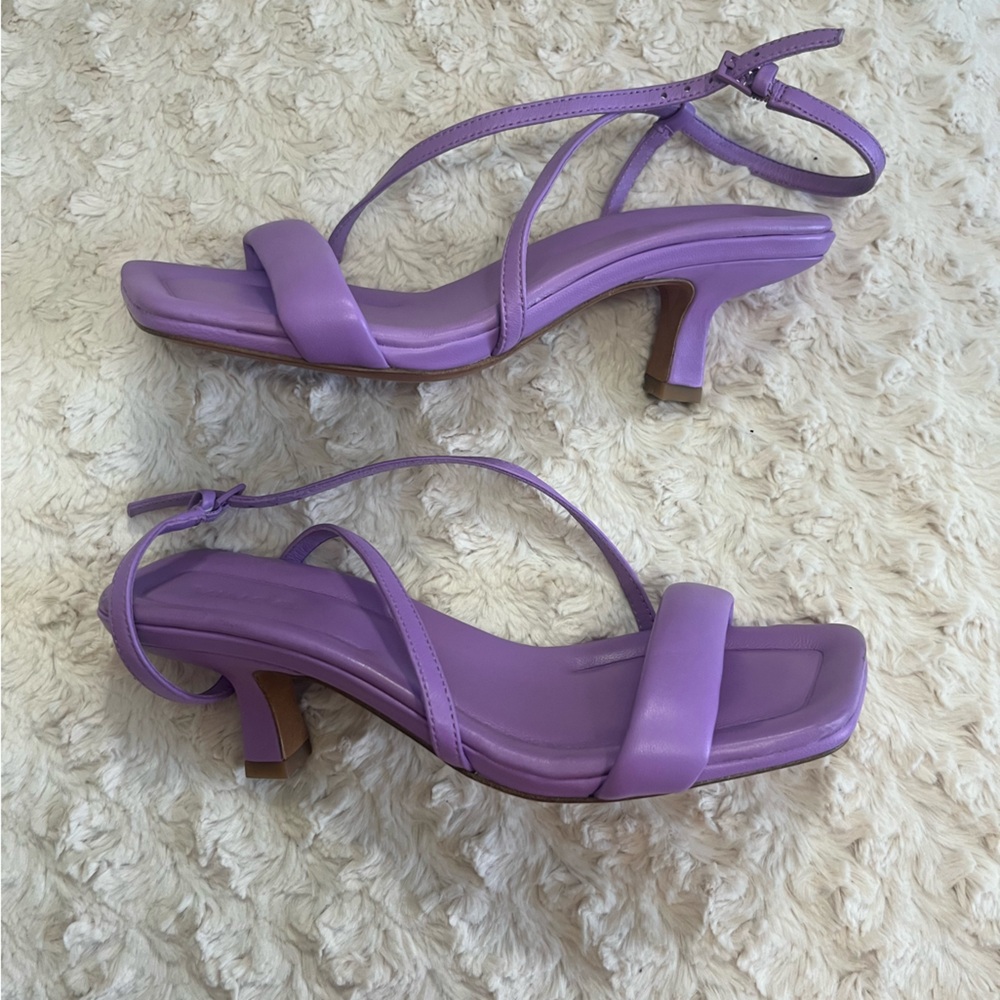 Vince Cottin Purple Square Toe Heeled Sandal 5.5 New - Picture 4 of 6